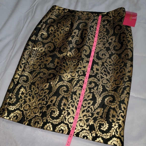 NWT Sunny Leigh gorgeous Gold and Black skirt - Picture 4 of 7
